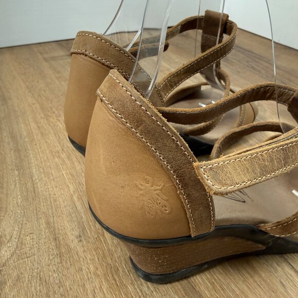 Fly London Brown Leather Wedge Strappy Sandal 39 - Picture 6 of 10